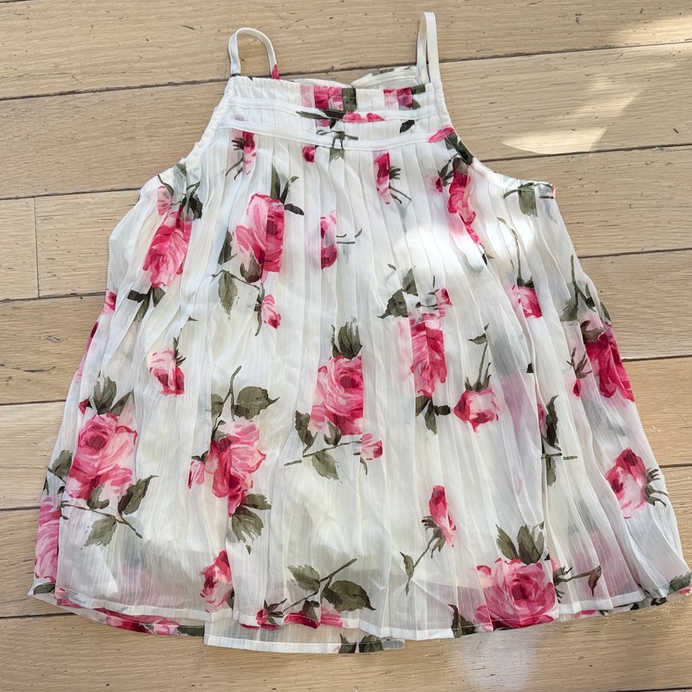 Like New - Abercrombie Kids Floral Tank Top - White and Pink